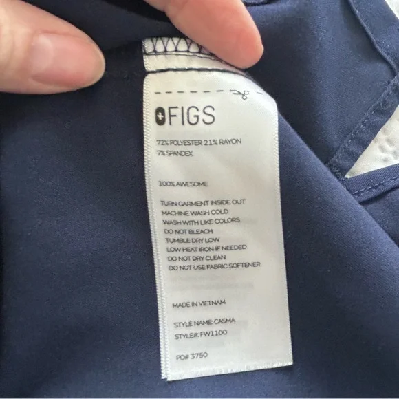 FIGS Classic Blue V-Neck Scrub Top - Picture 8 of 8